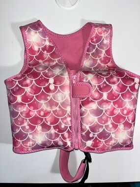Kids Pink Mermaid-Scale Swim Vest